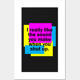 I really like the sound you make when you shut up Posters and Art